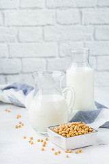 Homemade organic vegan non diary soy bean milk