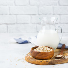 Homemade organic vegan non diary oat milk