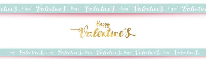 Valentine day typography combined in a shape of ribbon and text with paper art and craft style. symbols of love for Happy Women's, Mother's, Valentine's Day, birthday greeting card banner design