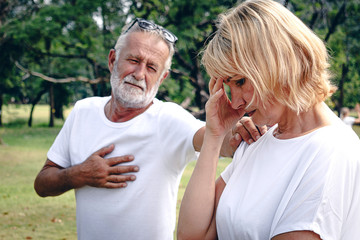 Fototapeta premium a senior elderly couple having argument