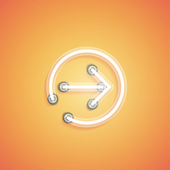 Glowing realistic neon icon for web, vector illustration