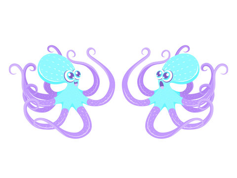 Two funny octopus