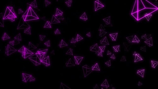 abstract neon triangles modern motion background loop pink purple