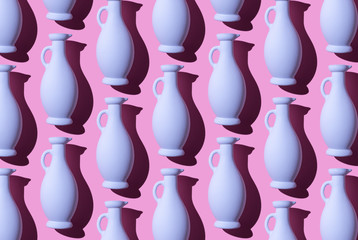 Colorful painted glass bottles