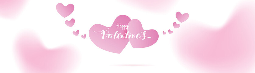 Valentines heart. Decorative pink background with hearts and loves. copy space for text design. cute and sweet banner