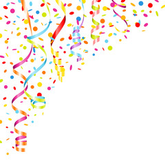 Color Streamers & Confetti Party Background