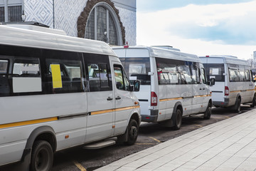 Shuttle buses at the bus stop