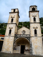 Fototapeta na wymiar Kotor church facade, Montenegro.