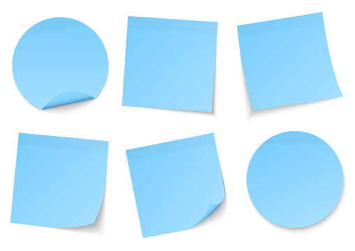 Set Of 6 Blue Stick Notes