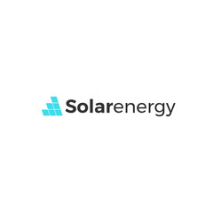Corporate Blue Solar Panels Logo Vector Square Grow Curve