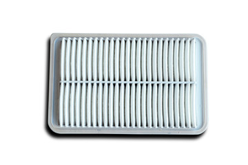 the engine air filter on white background isolated