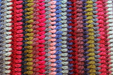 Fototapeta na wymiar Colourful striped crochet pattern background 