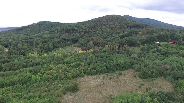 Footage of drone hovering above Sobotka village in Poland. Video was filmed during autumn 2018