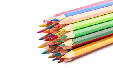 Fototapeta premium Colored pencils isolated on white backgroun