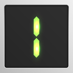 Digital character set typeface on a screen, vector illustration