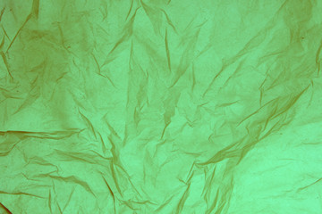 detail of the texture of a green plastic bag