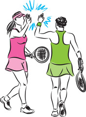 TENNIS TEAM WOMEN ILLUSTRATION