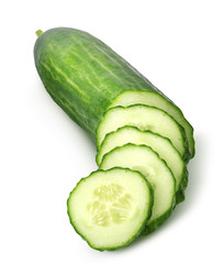 Fresh cucumber isolated on white background