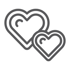 Live hearts line icon, love and like, heart sign, vector graphics, a linear pattern on a white background.