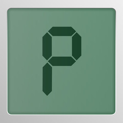 Digital character set typeface on a screen, vector illustration