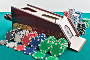 sabot gettoni e carte per gioco chemin de fer