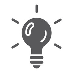 Logic game glyph icon, game and play, light bulb sign, vector graphics, a solid pattern on a white background.