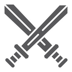 Fighting glyph icon, game and play, crossed swords sign, vector graphics, a solid pattern on a white background.