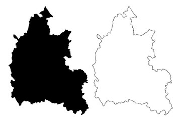 Oxfordshire (United Kingdom, England, Non-metropolitan county, shire county) map vector illustration, scribble sketch Oxon map - obrazy, fototapety, plakaty