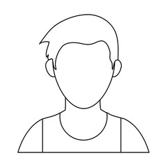 avatar faceless male profile black and white