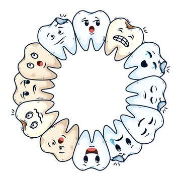 recommend clip art: comic teeth around kawaii characters