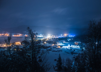 Fototapeta premium night light in city