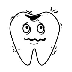 comic tooth sad kawaii character