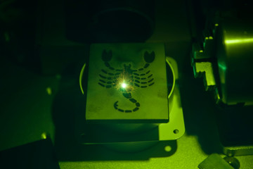 CNC laser cut machine cutting the sheet metal