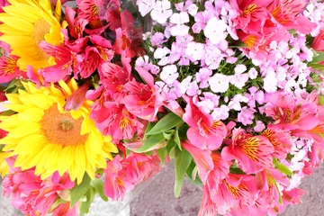 Crédence de cuisine en verre imprimé Fleuriste bouquet floral