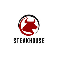 Vintage Cattle. Steak House / Beef logo design inspiration. Grill Restaurant emblem