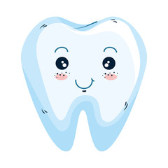 comic tooth happy kawaii character