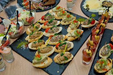 Delicious appetizer on event.