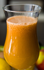 Homemade fruit juice in wine glass