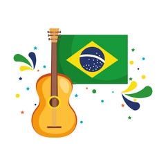 brazilian flag with guitar