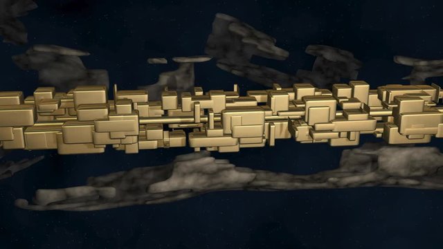 Oumuamua interstellar object, alien probe, asteroid, comet . 3d animation concept reveals what might be inside the elongated space rock