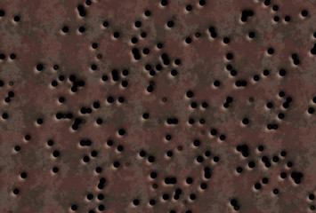 bullet holes in iron steel plate