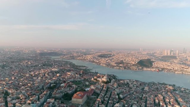 Istanbul Golden Horn Aerial View