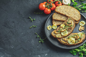 Delicious homemade whole grain rye sliced bread toast