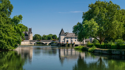 Fototapeta na wymiar Château des Carmes, mairie de la ville de La Flèche dans la Sarthe