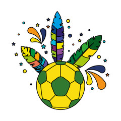 soccer ball with brazil feathers