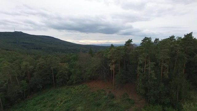 Footage of drone hovering above Sobotka village in Poland. Video was filmed during autumn 2018