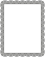 Decorative frame Elegant vector element for design in Eastern style, place for text. Floral black border. Lace illustration for invitations and greeting cards