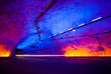 Lærdal Tunnel between Aurlands and Lærdal, Norway