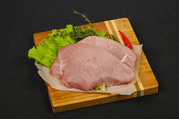 Raw turkey steak