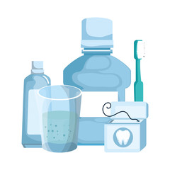 dental hygiene equipment icons